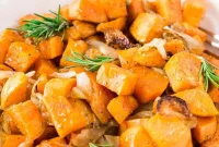 Golden Roasted Sweet Potatoes and Caramelized Onions