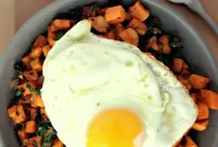 Golden Yam and Green Kale Hash