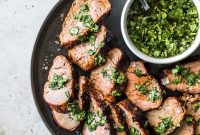 Tender Grilled Pork with Aromatic Herb Sauce