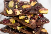 Crimson Pistachio Chocolate Bark