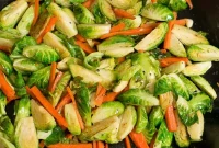 Caramelized Brussels Sprouts and Carrots