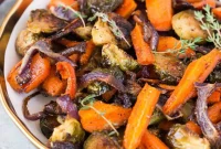 Caramelized Brussels Sprouts and Glazed Carrots