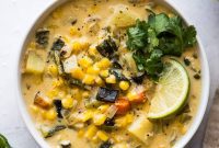 Smoky Roasted Poblano Corn Chowder