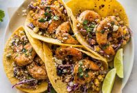 Chili-Lime Shrimp Tacos with Creamy Elote Slaw