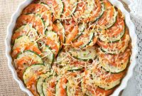 Golden Parmesan Zucchini Tomato Gratin