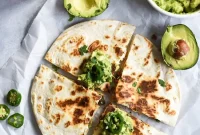 Sweet Heat Jalapeño Chicken Quesadilla, Honey Guacamole Perfection
