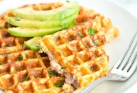 Grilled Sausage and Crispy Potato Waffles