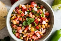 Luscious Peach Strawberry Salsa