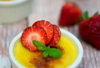 Golden-Crusted Creme Brulee with Summer Berries