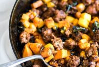 Mexican Chorizo Sweet Potato Hash with Jammy Eggs
