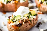 Enchilada Stuffed Sweet Potato Boats