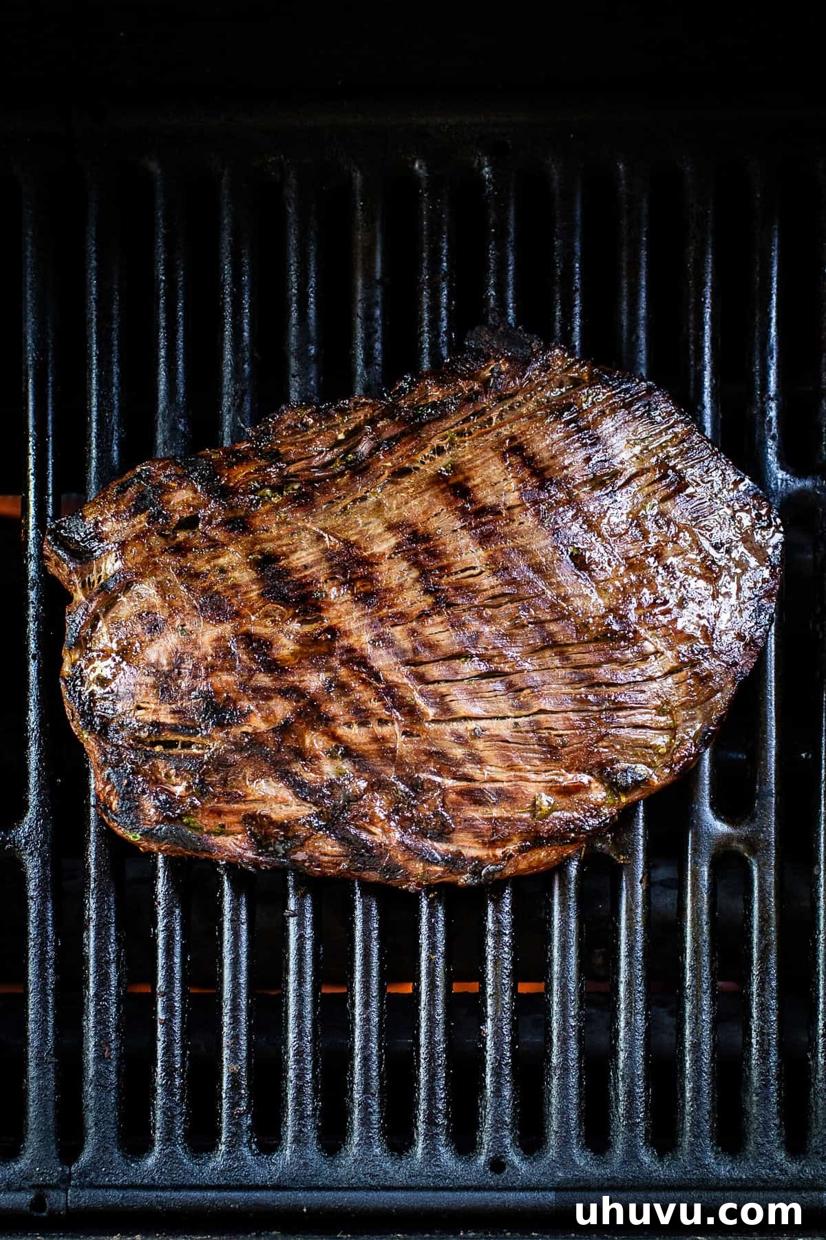 Perfect Grilled Carne Asada 6 Carne asada being grilled.