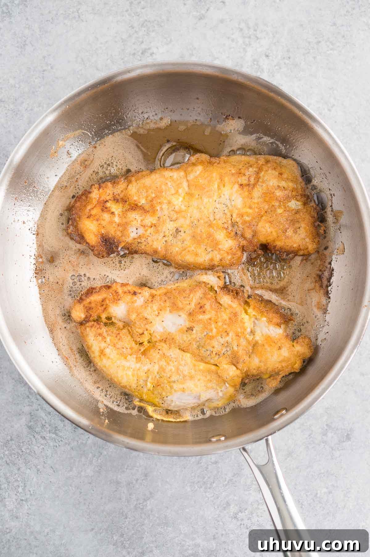 Easy Chicken Francaise prepared and plated.