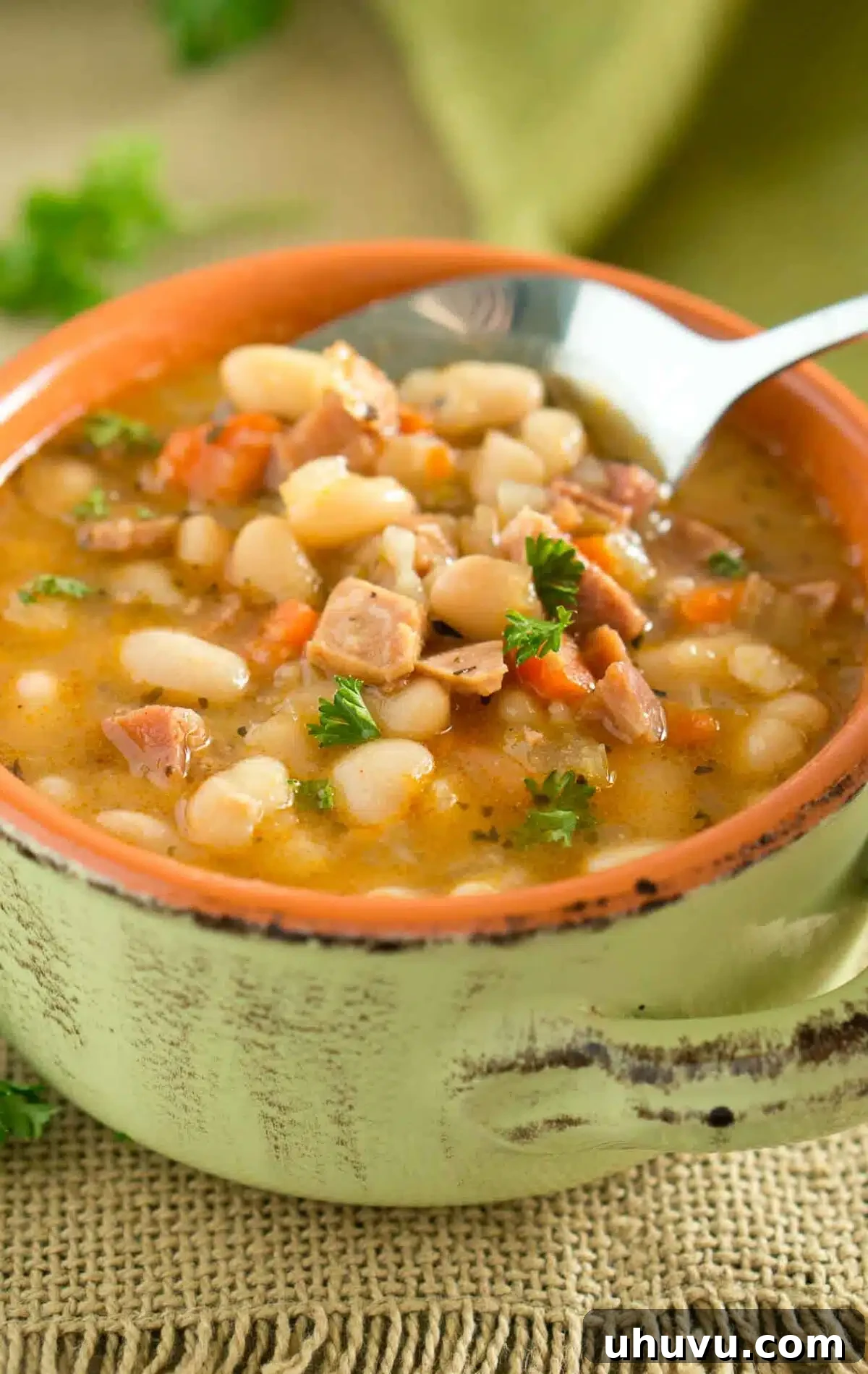Quick Freezer Meals: Recipes and Time-Saving Hacks 12 A comforting bowl of Ham and White Bean Soup, a hearty and easy freezer meal.