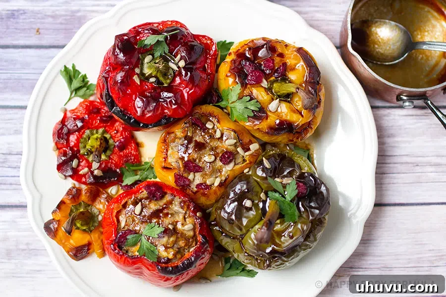 Quick Freezer Meals: Recipes and Time-Saving Hacks 8 Vibrant Cranberry Pork Stuffed Peppers, a festive and healthy meal.