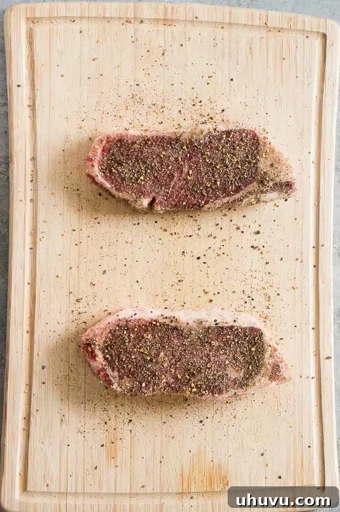 Sous Vide Steak Perfection 3 season the steaks before sous vide