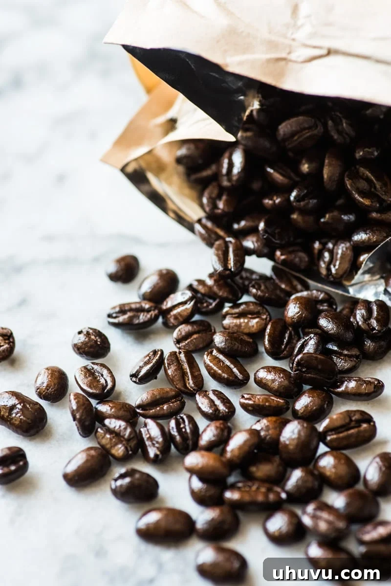 Whole coffee beans for making cold brew coffee