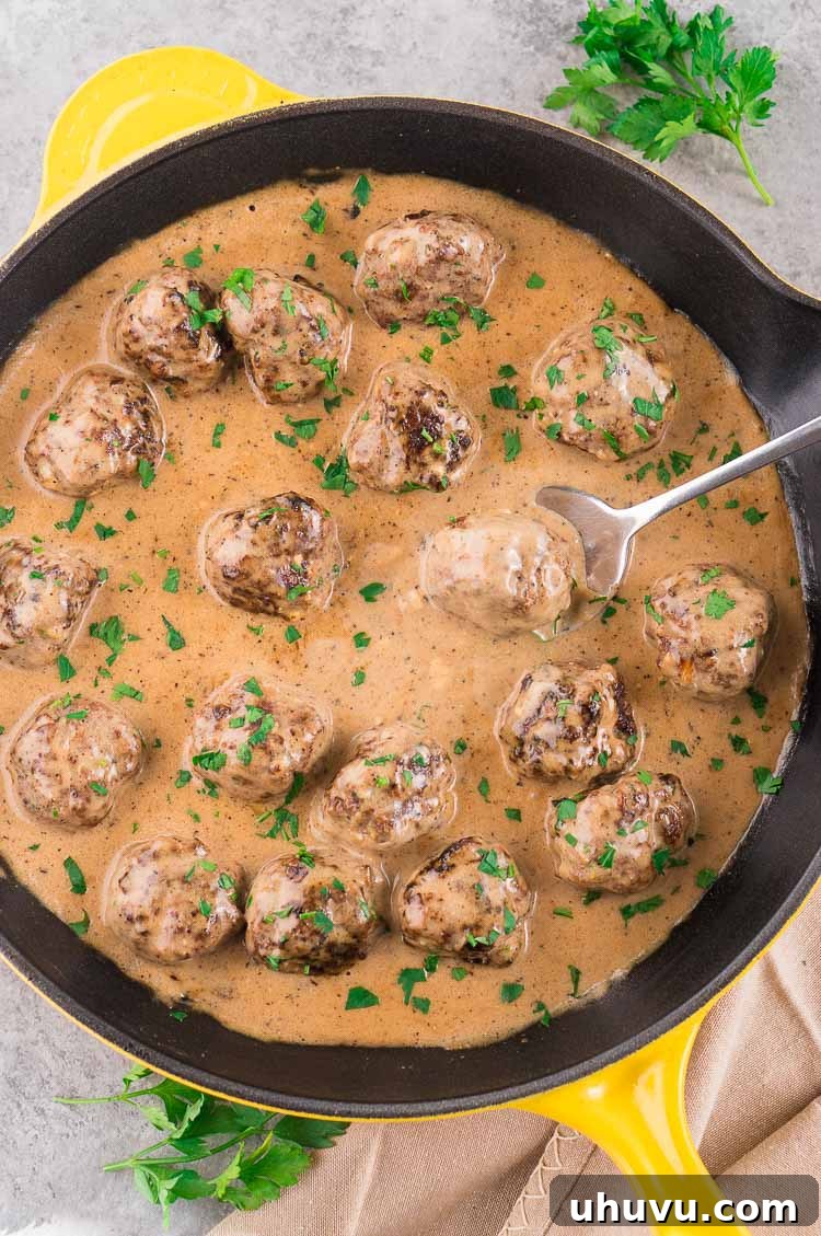 Effortless Meal Prep Guide 17 Swedish Meatballs - meal prep and planning, with creamy sauce and parsley