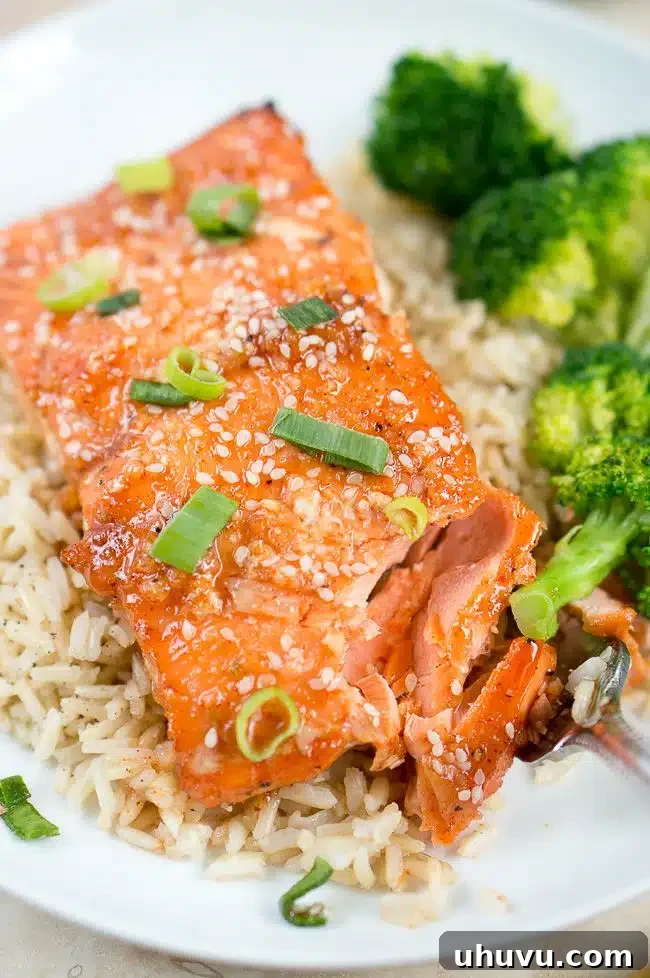 Honey Sriracha Salmon - meal prep recipe, glazed and ready