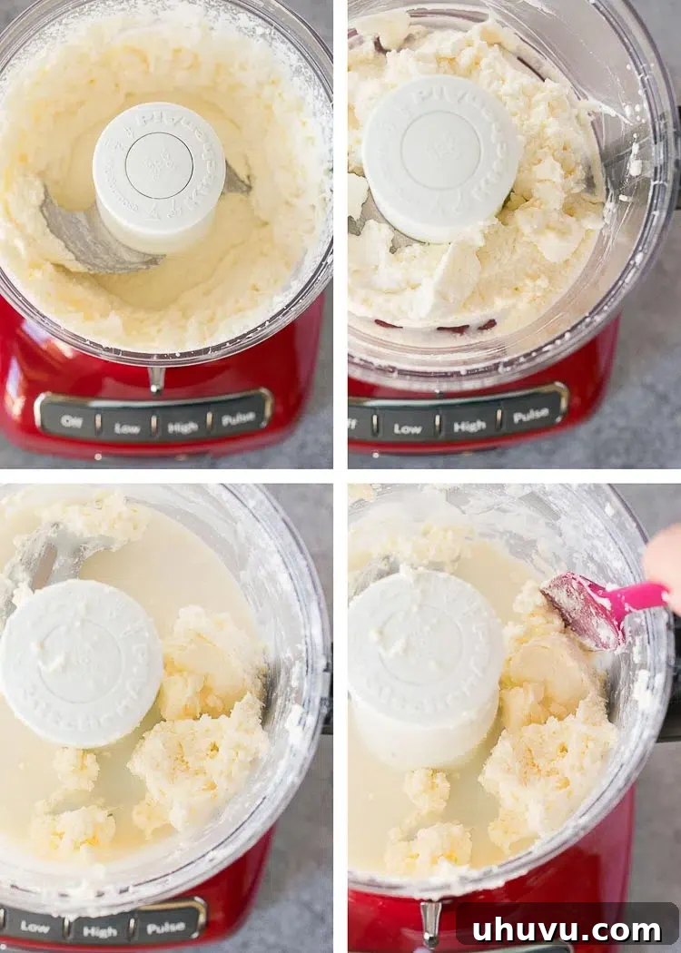 Butter solids forming in a food processor