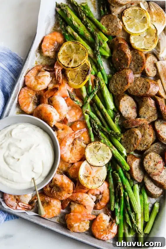 Effortless Eats: Healthy Sheet Pan Dinners 17 Old Bay Shrimp and Sausage - a flavorful sheet pan recipe with seafood