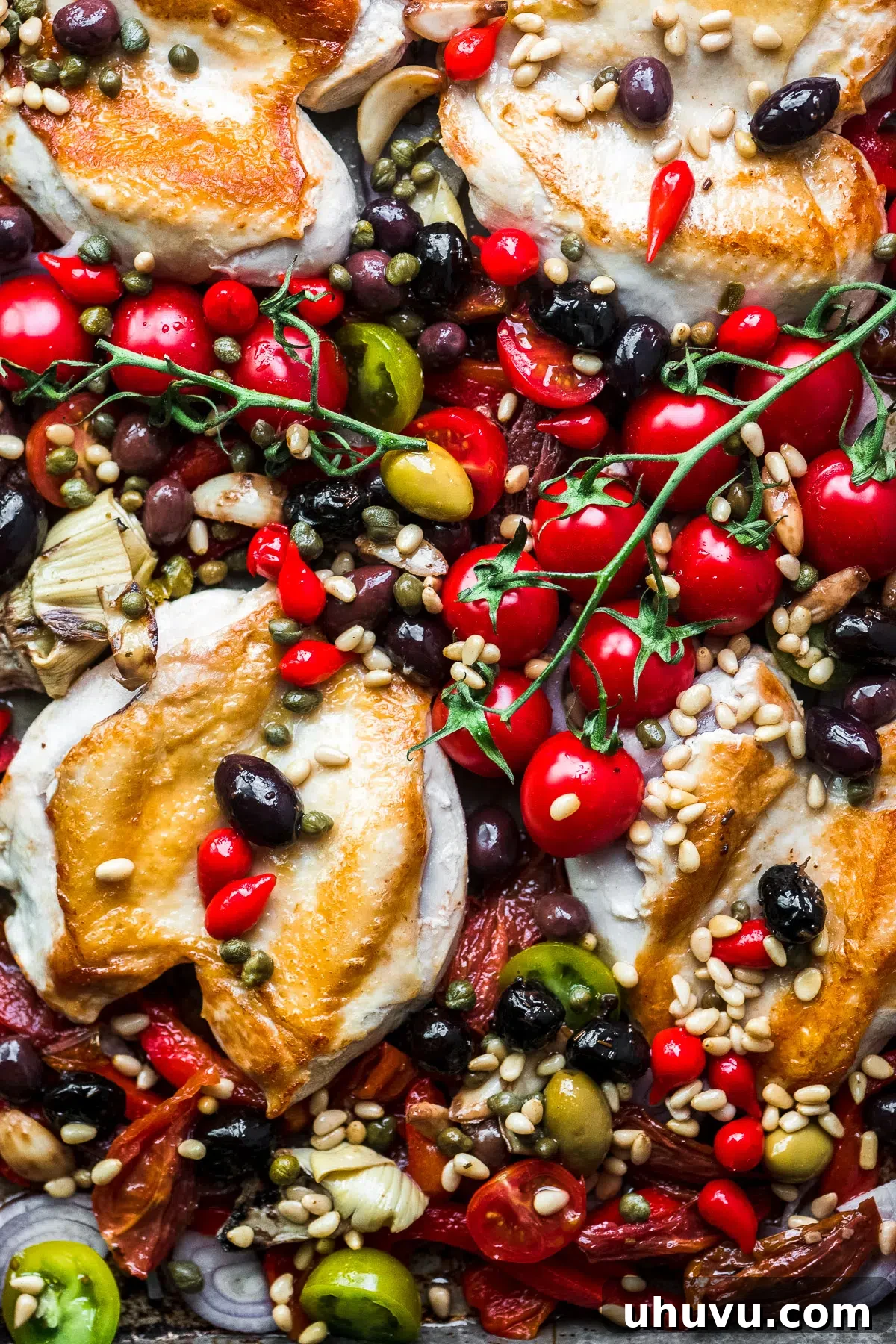 Effortless Eats: Healthy Sheet Pan Dinners 4 Sheet Pan Chicken Puttanesca, a Mediterranean-inspired dinner
