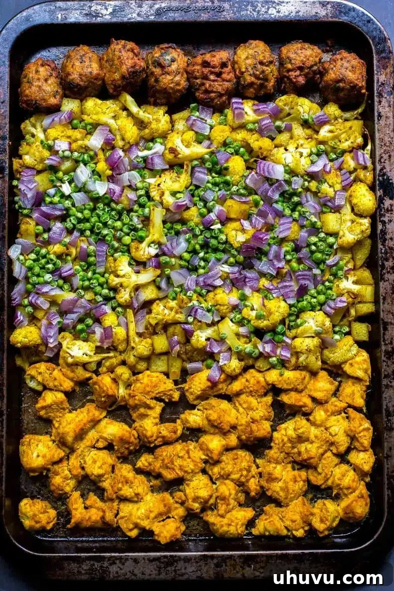 Effortless Eats: Healthy Sheet Pan Dinners 7 Chicken Tandoori on a sheet pan - perfect for meal prep