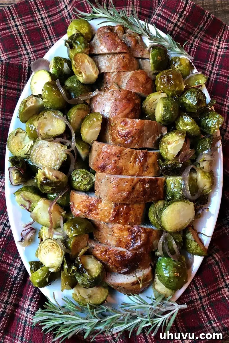 Effortless Eats: Healthy Sheet Pan Dinners 10 Sheet Pan Pork tenderloin on a platter, elegant and easy