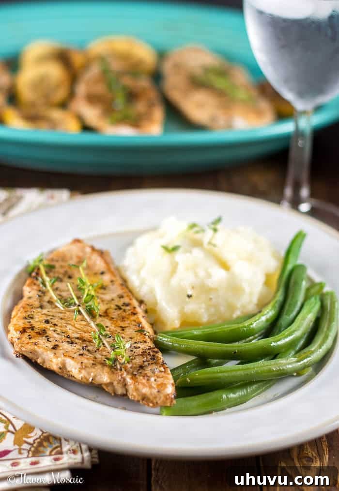 One-Pan Wonders: 30 Healthy Skillet Meals 11 Lemon Thyme Turkey Cutlets, a light and quick skillet meal with asparagus.