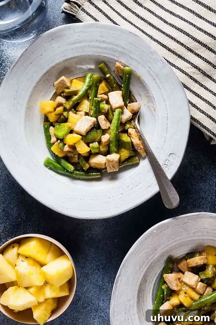 Sweet and Sour Pork Stir Fry Skillet, an Asian-inspired one-pan meal.