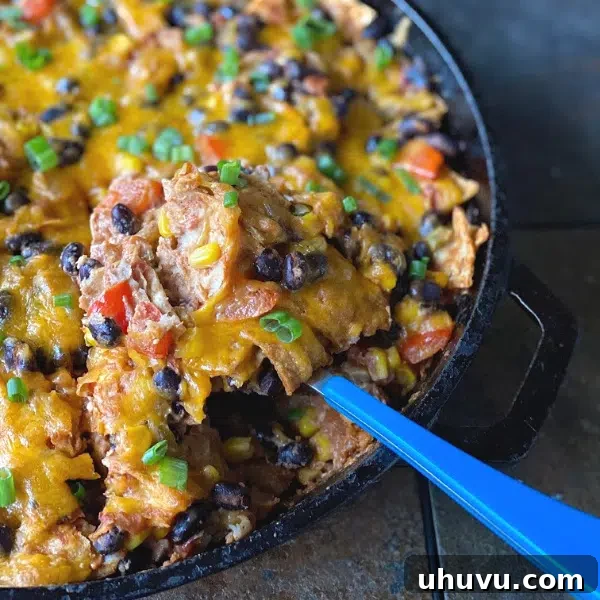 Deconstructed Vegetarian Enchiladas Skillet, a flavorful meatless meal.