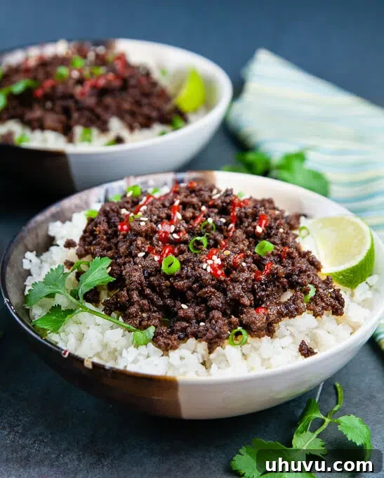 Keto Korean Beef Bowls, a low-carb skillet recipe option.