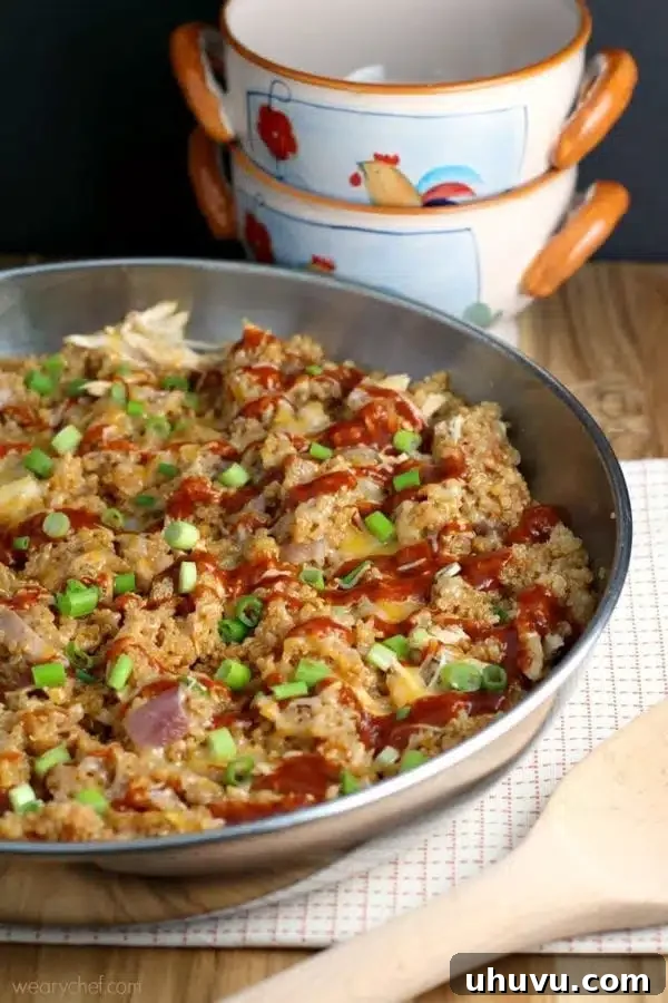 One-Pan Wonders: 30 Healthy Skillet Meals 8 BBQ Chicken Quinoa Skillet Dinner, a wholesome and quick meal.
