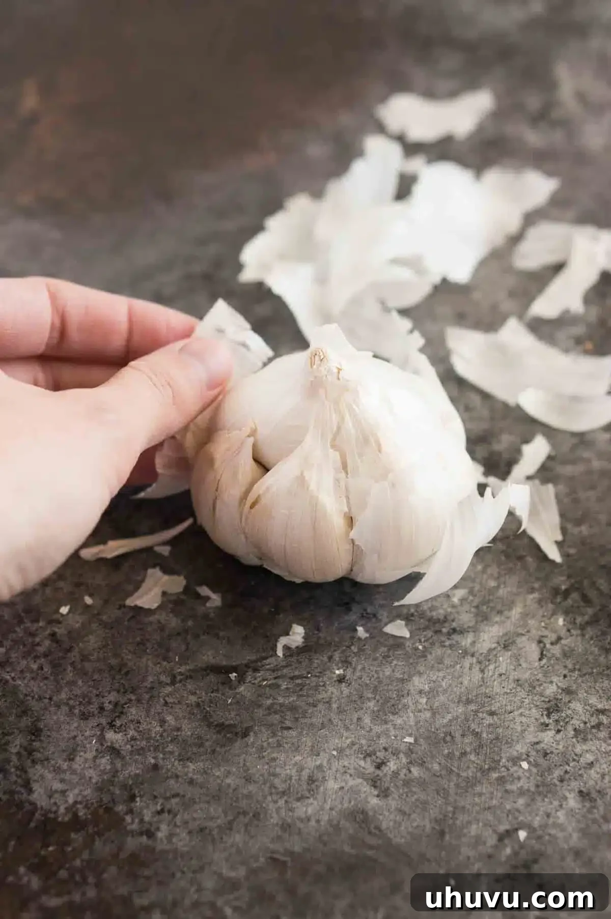 Golden Caramelized Garlic 3 Whole garlic bulbs ready for roasting