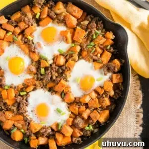 Sweet Potato Hash with Sausage and Eggs