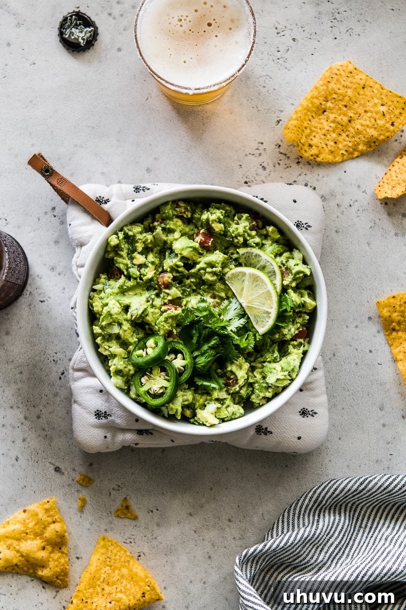 Guilt-Free Mexican Favorites 8 Easy Guacamole Recipe - Fresh, simple, and quick guacamole, perfect as a dip or topping.