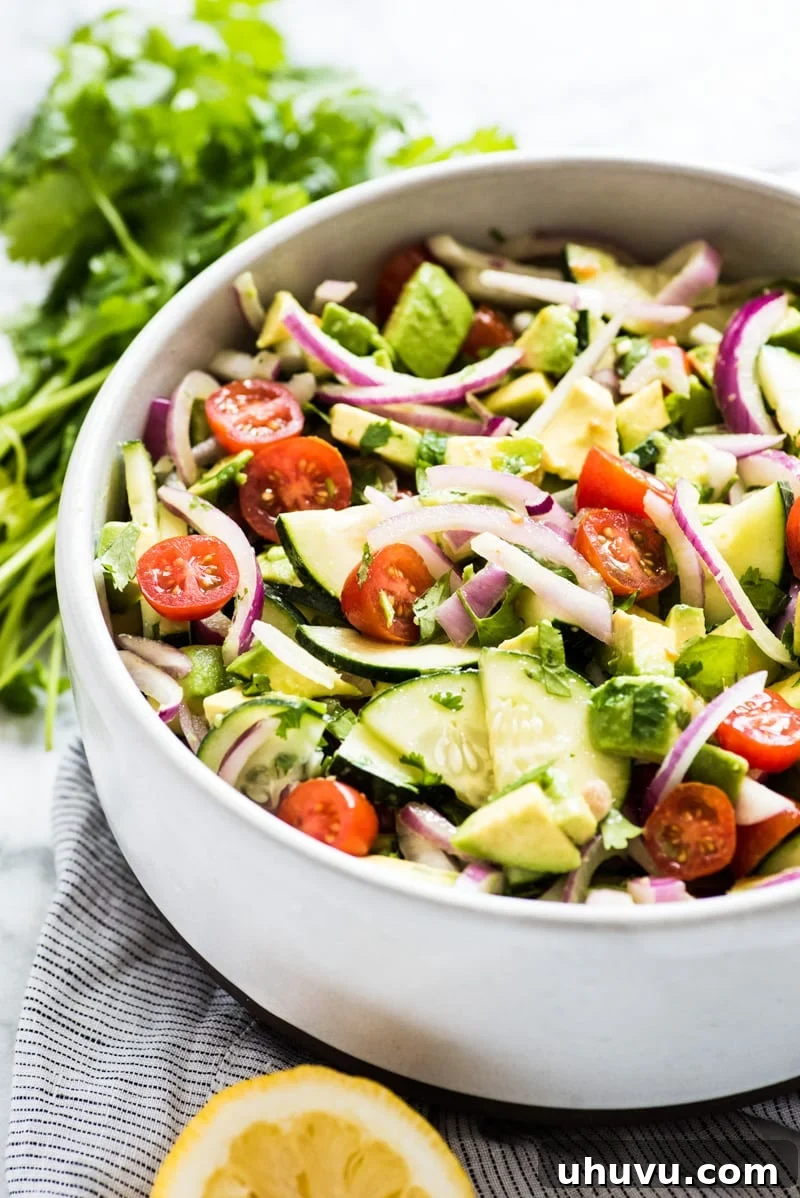 Guilt-Free Mexican Favorites 9 Healthy Avocado Salad - A fresh and addicting avocado salad, great for gatherings.
