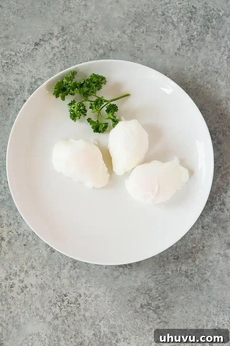 close-up of best poached eggs with runny yolk