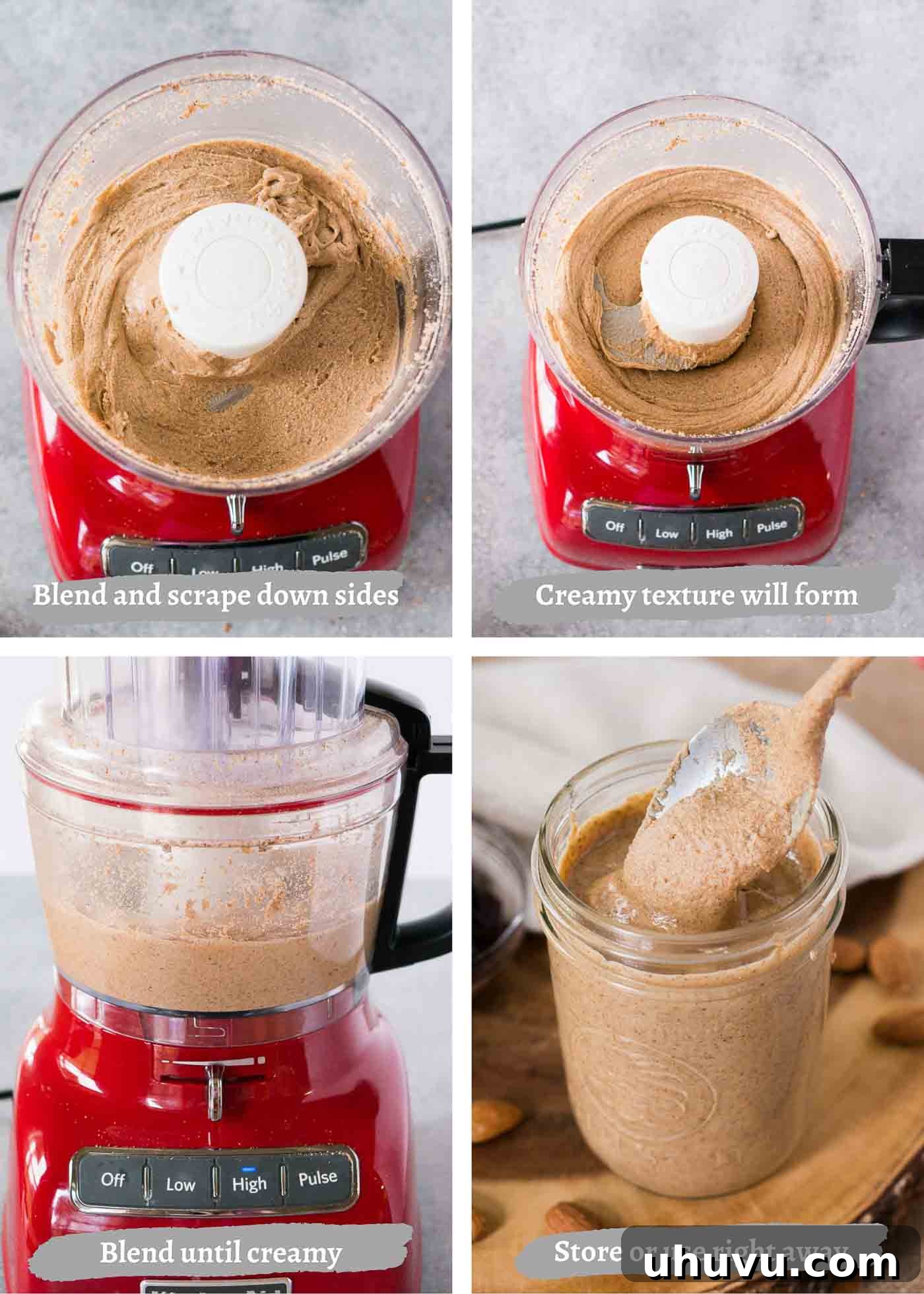 Crafting Perfect Almond Butter 6 process shots of making almond butter at home -2