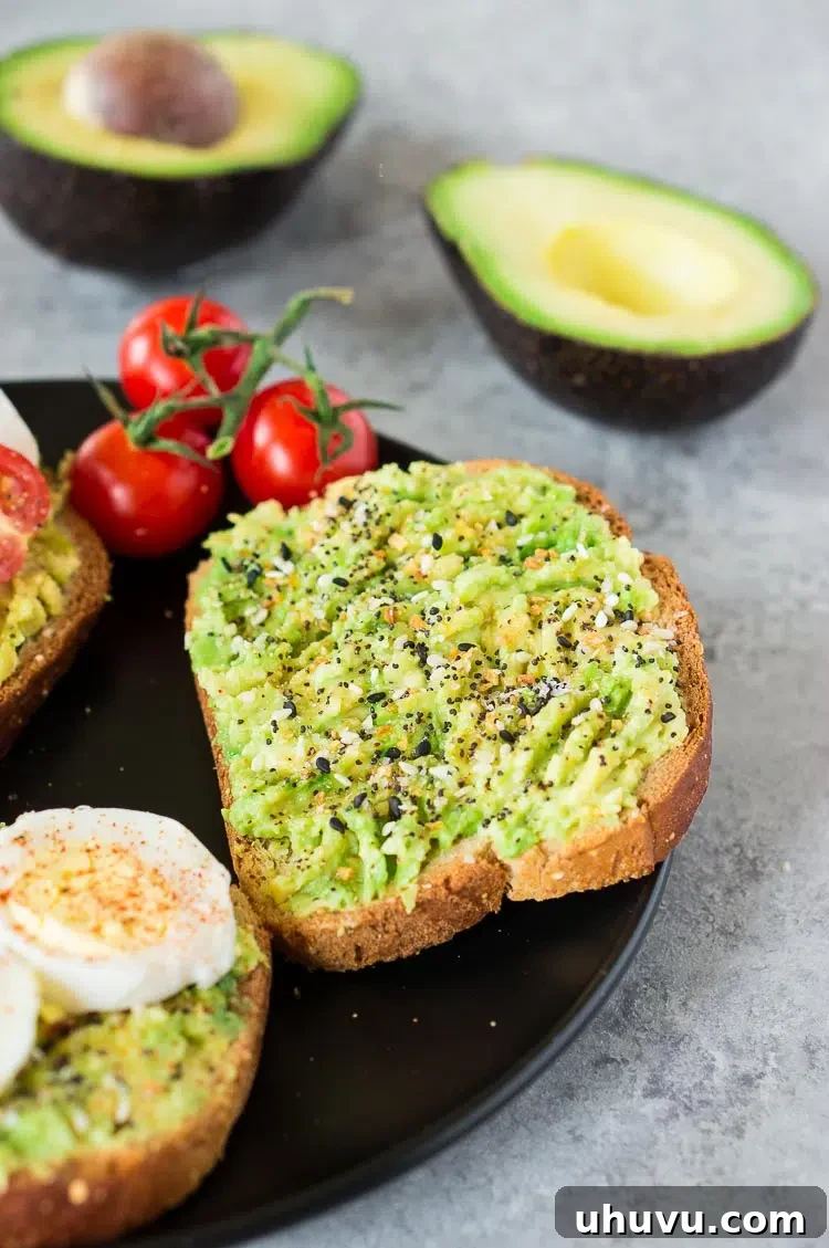 Perfectly prepared avocado on toast, ready to be enjoyed