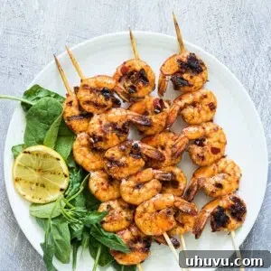 grilled shrimp on white plate