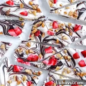 low carb frozen yogurt bark with chocolate strawberries and walnuts