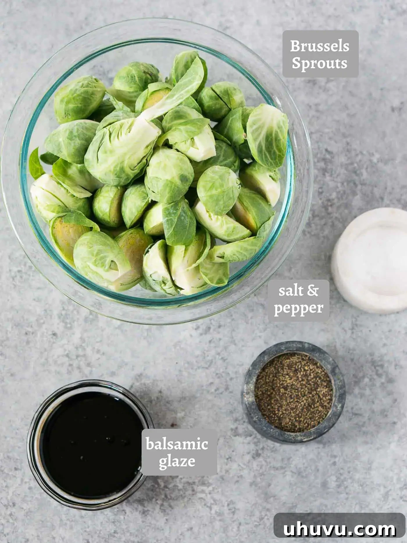 ingredients for balsamic Brussel sprouts