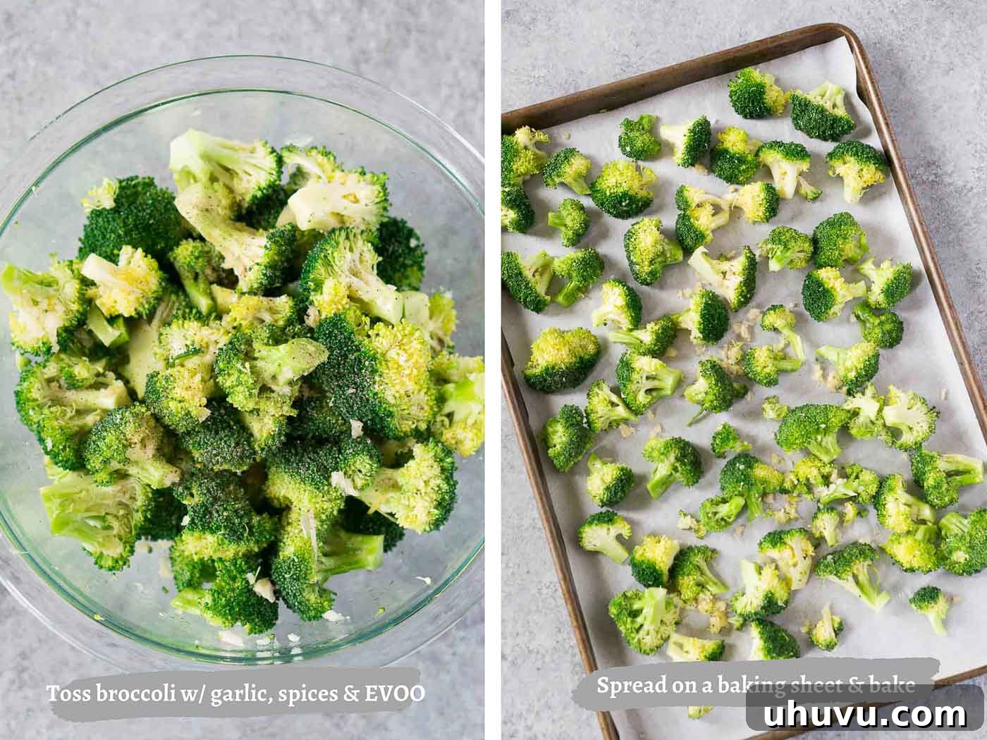 Crispy Roasted Broccoli 4 process images of how to roast broccoli