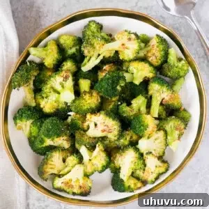 roasted broccoli served in a bowl