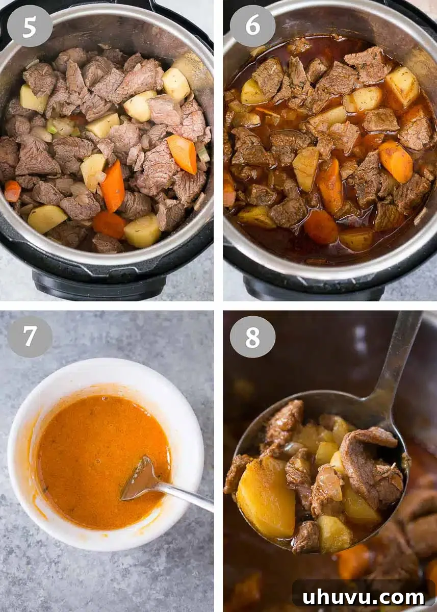 Ultimate Instant Pot Beef Stew 7 making beef stew in the instant pot