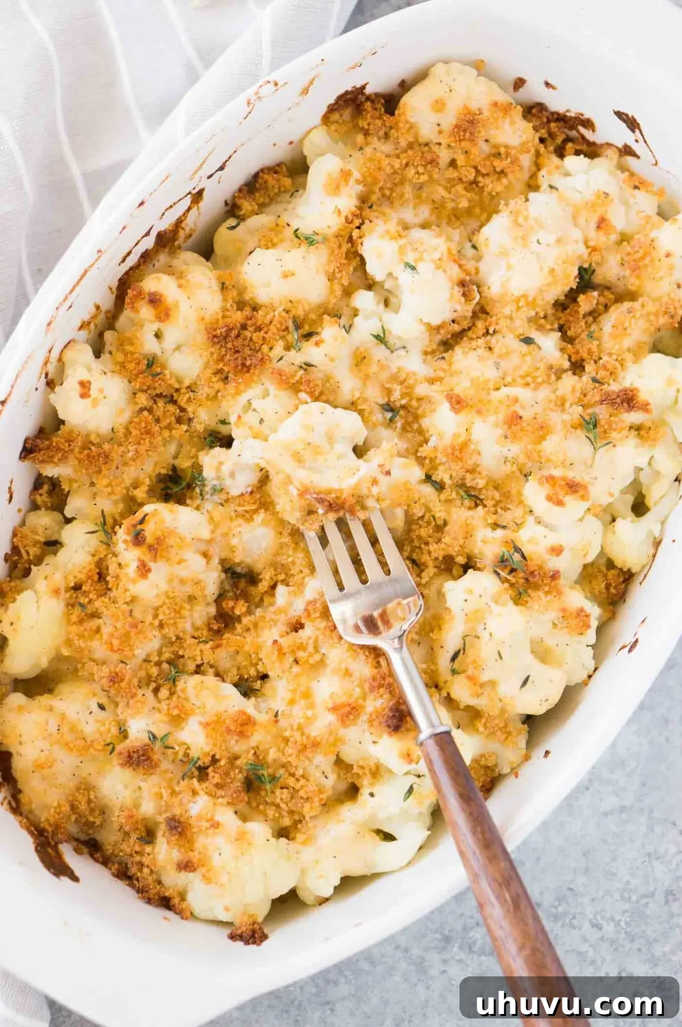 creamy baked cauliflower au gratin