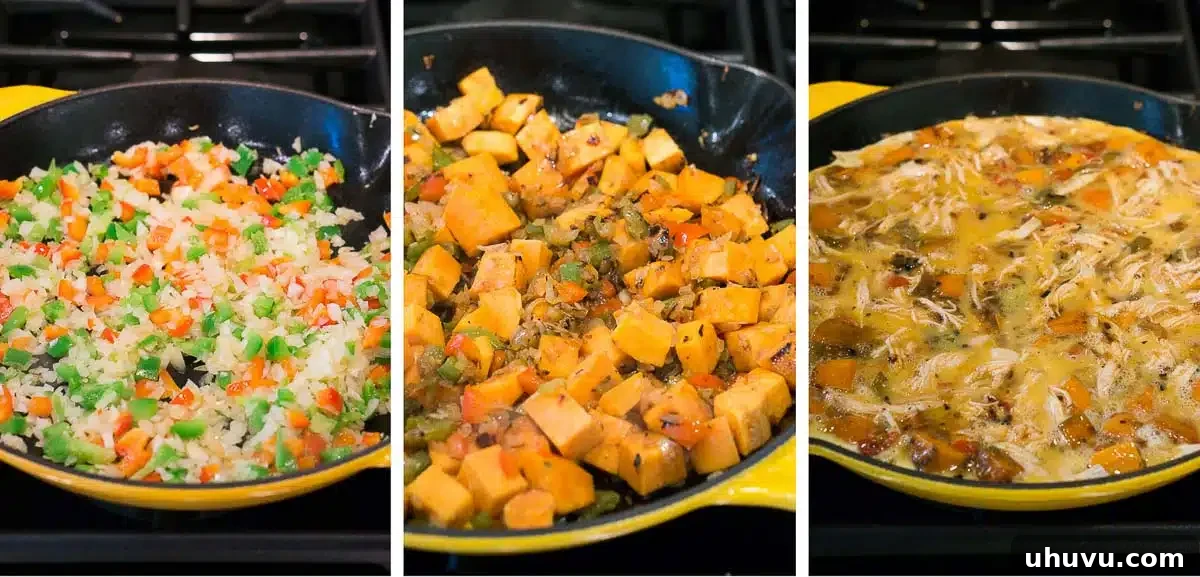 leftover turkey breakfast - step by step pictures