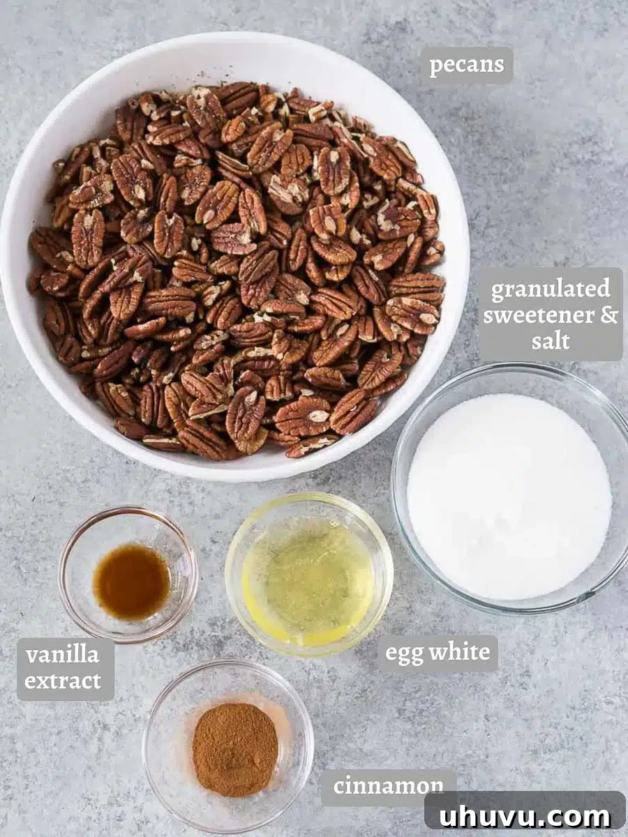 Homemade Candied Pecan Perfection 4 ingredients for candied pecans made in the oven