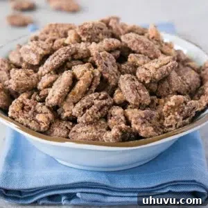 Homemade Candied Pecan Perfection 8 keto candied pecans in a bowl